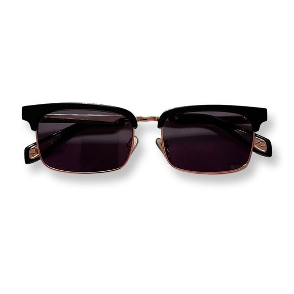 ⭐️3/$25⭐️ Black Frame Gold Rim Sunglasses - Picture 1 of 7
